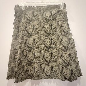 Haystacks Green Tropical Print Pull-On Skirt Sz M Brand New w/Tag AP